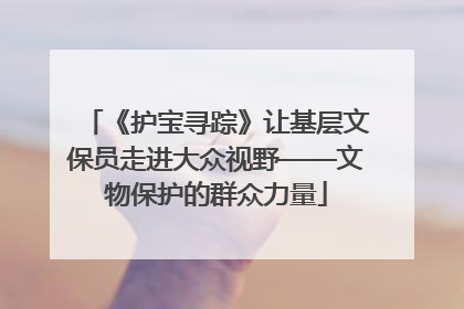 《护宝寻踪》让基层文保员走进大众视野——文物保护的群众力量