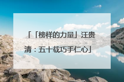「榜样的力量」汪贵清：五十载巧手仁心