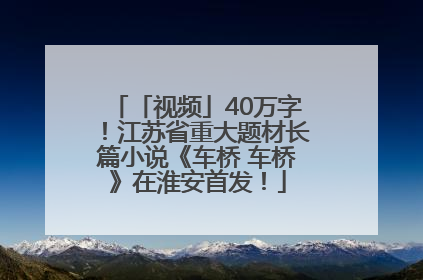 「视频」40万字！江苏省重大题材长篇小说《车桥 车桥》在淮安首发！