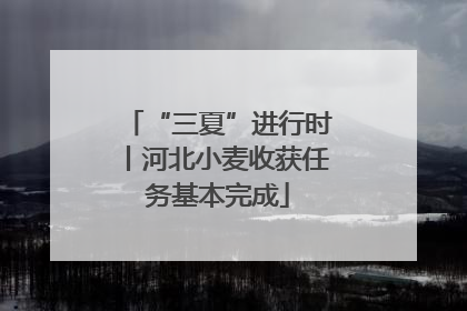 “三夏”进行时丨河北小麦收获任务基本完成