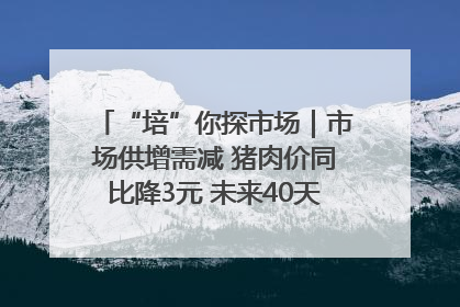 “培”你探市场｜市场供增需减 猪肉价同比降3元 未来40天便宜猪肉敞开吃