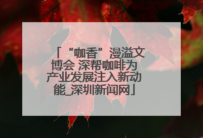 “咖香”漫溢文博会 深帮咖啡为产业发展注入新动能_深圳新闻网