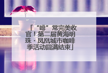 “啡”常完美收官！第二届黄海明珠・凤凰城市咖啡季活动圆满结束