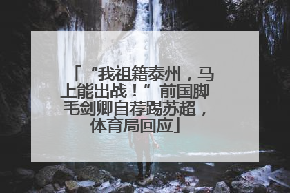 “我祖籍泰州，马上能出战！”前国脚毛剑卿自荐踢苏超，体育局回应