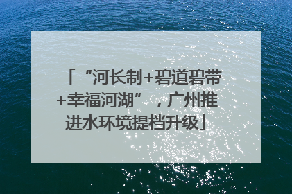 “河长制+碧道碧带+幸福河湖”，广州推进水环境提档升级