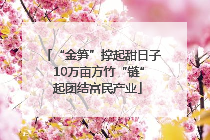 “金笋”撑起甜日子 10万亩方竹“链”起团结富民产业