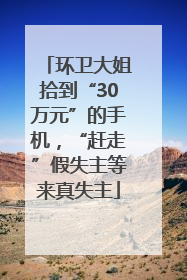 环卫大姐拾到“30万元”的手机，“赶走”假失主等来真失主