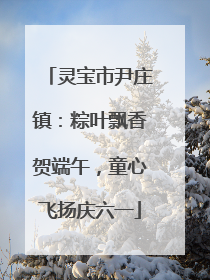 灵宝市尹庄镇：粽叶飘香贺端午，童心飞扬庆六一