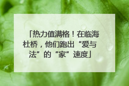热力值满格！在临海杜桥，他们跑出“爱与法”的“家”速度