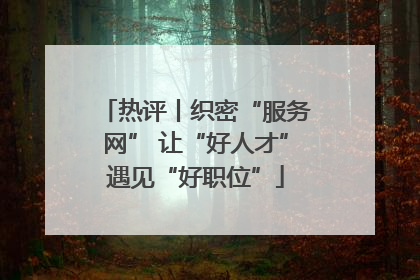热评丨织密“服务网” 让“好人才”遇见“好职位”