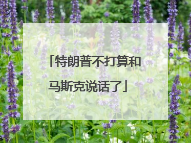 特朗普不打算和马斯克说话了