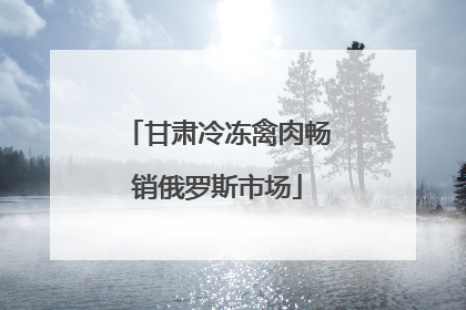 甘肃冷冻禽肉畅销俄罗斯市场