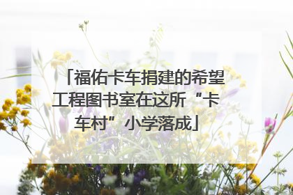 福佑卡车捐建的希望工程图书室在这所“卡车村”小学落成