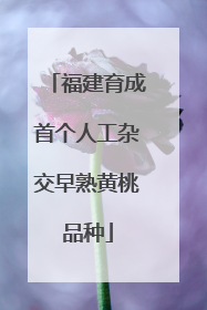 福建育成首个人工杂交早熟黄桃品种