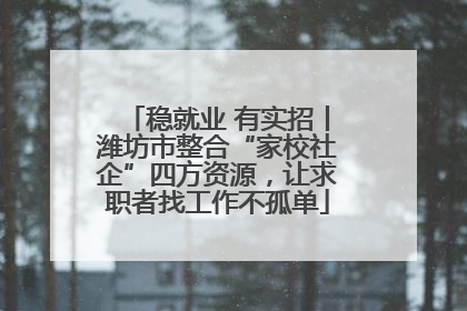 稳就业 有实招丨潍坊市整合“家校社企”四方资源，让求职者找工作不孤单