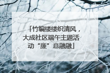 竹编缕缕织清风，大成社区端午主题活动“廉”意融融
