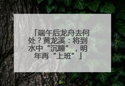 端午后龙舟去何处？黄龙溪：将到水中“沉睡”，明年再“上班”