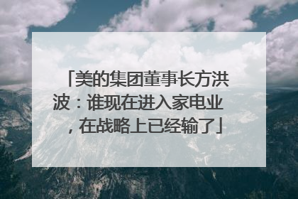 美的集团董事长方洪波：谁现在进入家电业，在战略上已经输了