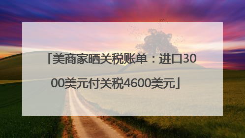 美商家晒关税账单：进口3000美元付关税4600美元