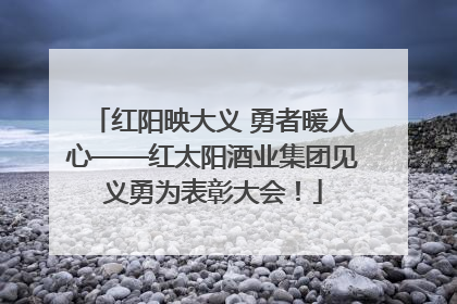 红阳映大义 勇者暖人心——红太阳酒业集团见义勇为表彰大会！