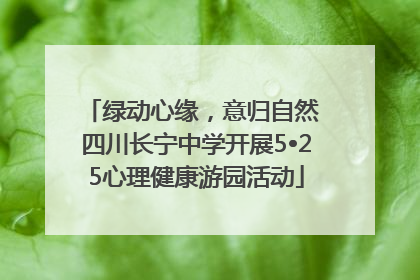 绿动心缘，意归自然 四川长宁中学开展5•25心理健康游园活动
