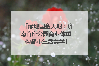 绿地国金天地：济南首座公园商业体重构都市生活美学