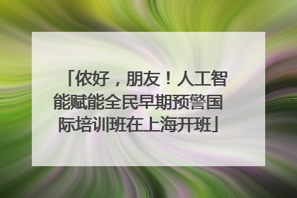 侬好，朋友！人工智能赋能全民早期预警国际培训班在上海开班