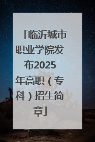 临沂城市职业学院发布2025年高职（专科）招生简章