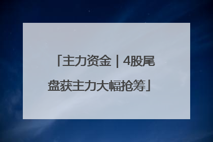 主力资金｜4股尾盘获主力大幅抢筹