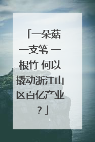 一朵菇 一支笔 一根竹 何以撬动浙江山区百亿产业？