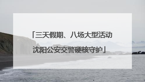三天假期、八场大型活动 沈阳公安交警硬核守护