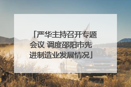 严华主持召开专题会议 调度邵阳市先进制造业发展情况
