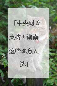 中央财政支持！湖南这些地方入选