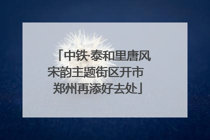 中铁·泰和里唐风宋韵主题街区开市 郑州再添好去处