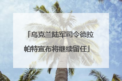 乌克兰陆军司令德拉帕特宣布将继续留任