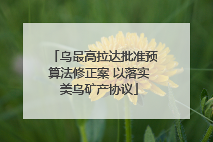 乌最高拉达批准预算法修正案 以落实美乌矿产协议