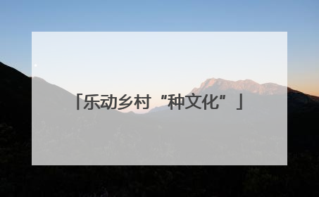 乐动乡村“种文化”