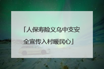 人保寿险义乌中支安全宣传入村暖民心