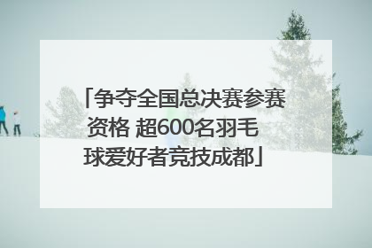争夺全国总决赛参赛资格 超600名羽毛球爱好者竞技成都