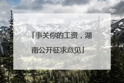事关你的工资，湖南公开征求意见