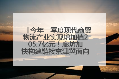 今年一季度现代商贸物流产业实现增加值205.7亿元！廊坊加快构建链接京津冀面向全世界的物流通道