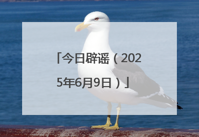 今日辟谣（2025年6月9日）