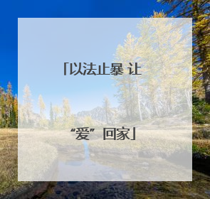 以法止暴 让“爱”回家