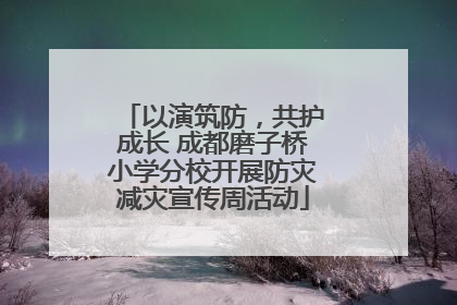 以演筑防，共护成长 成都磨子桥小学分校开展防灾减灾宣传周活动