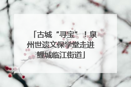 古城“寻宝”！泉州世遗文保学堂走进鲤城临江街道