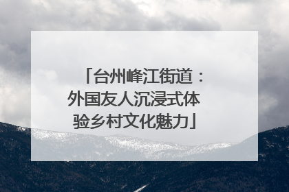 台州峰江街道：外国友人沉浸式体验乡村文化魅力