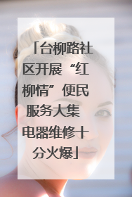 台柳路社区开展“红柳情”便民服务大集 电器维修十分火爆