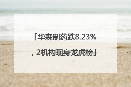 华森制药跌8.23%，2机构现身龙虎榜