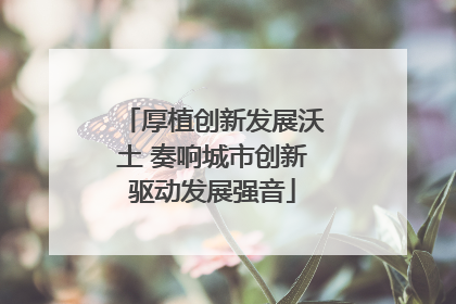 厚植创新发展沃土 奏响城市创新驱动发展强音