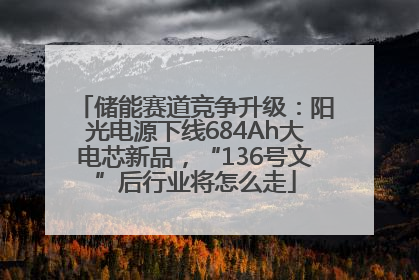 储能赛道竞争升级：阳光电源下线684Ah大电芯新品，“136号文”后行业将怎么走